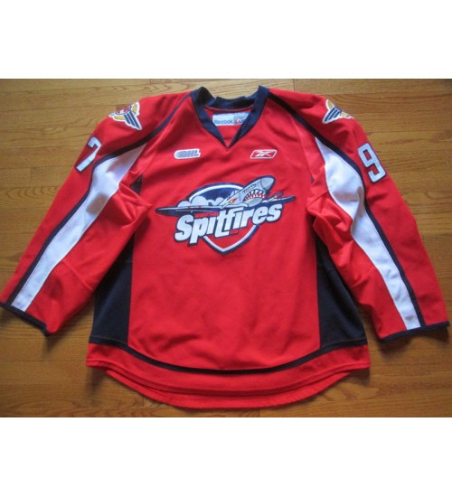 Custom OHL Windsor Spitfires 2009 13 97 Brady Vail Hockey Jersey Away Red